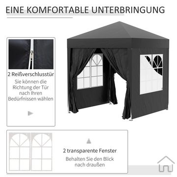 Outsunny Faltpavillon, mit 4 Seitenteilen, (Set, Festzelt), BxT: 200x200 cm, Gartenzelt mit UV-Schutz