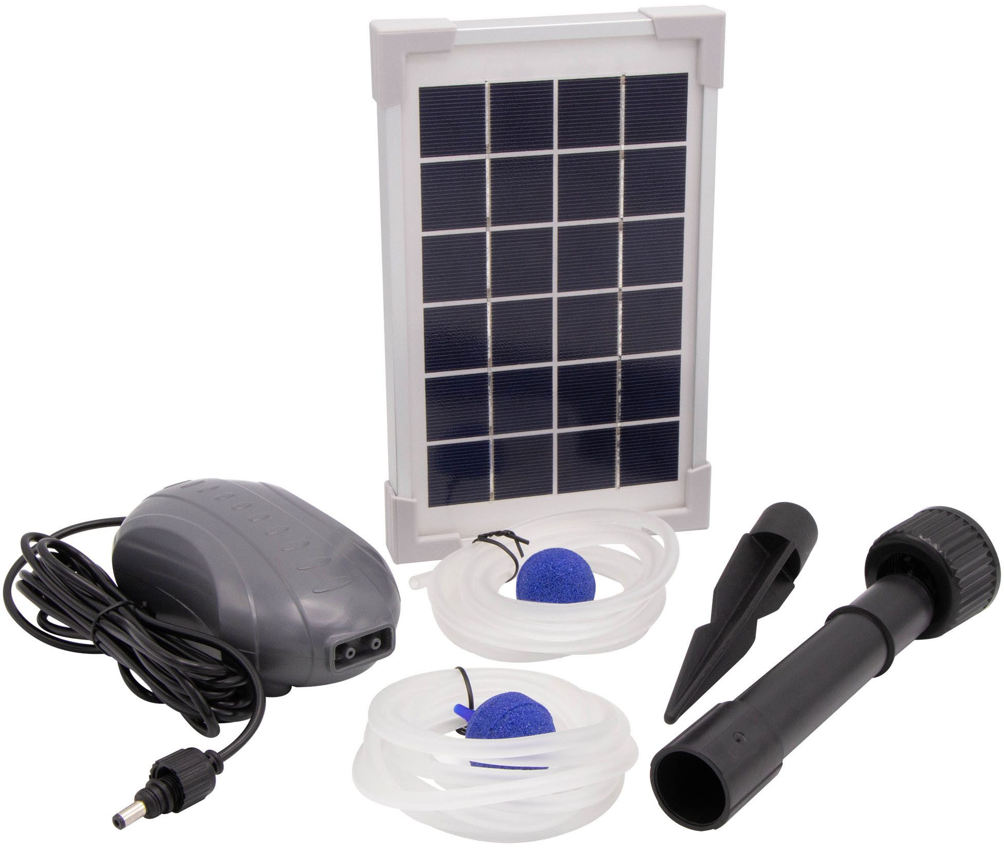 Ubbink Teichbelüfter AIR Solar 200, 180 l/h, 2 Luftausgänge und extra lange Schläuche