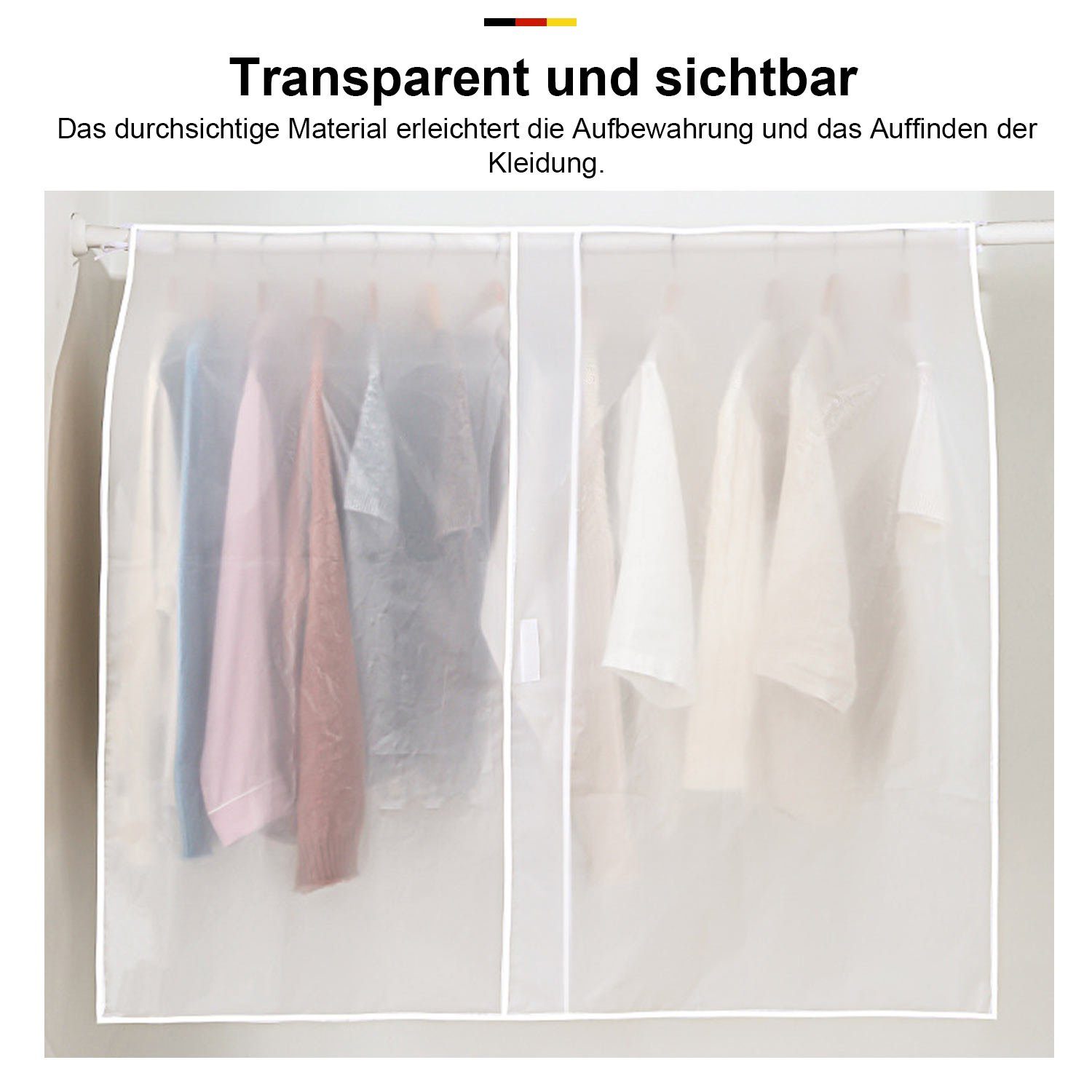 Faltbar 110 Transparenter (1 Kleidersack Staubschutz St) Löwe Abdeckhaube ×110 Kleiderhülle cm MAGICSHE