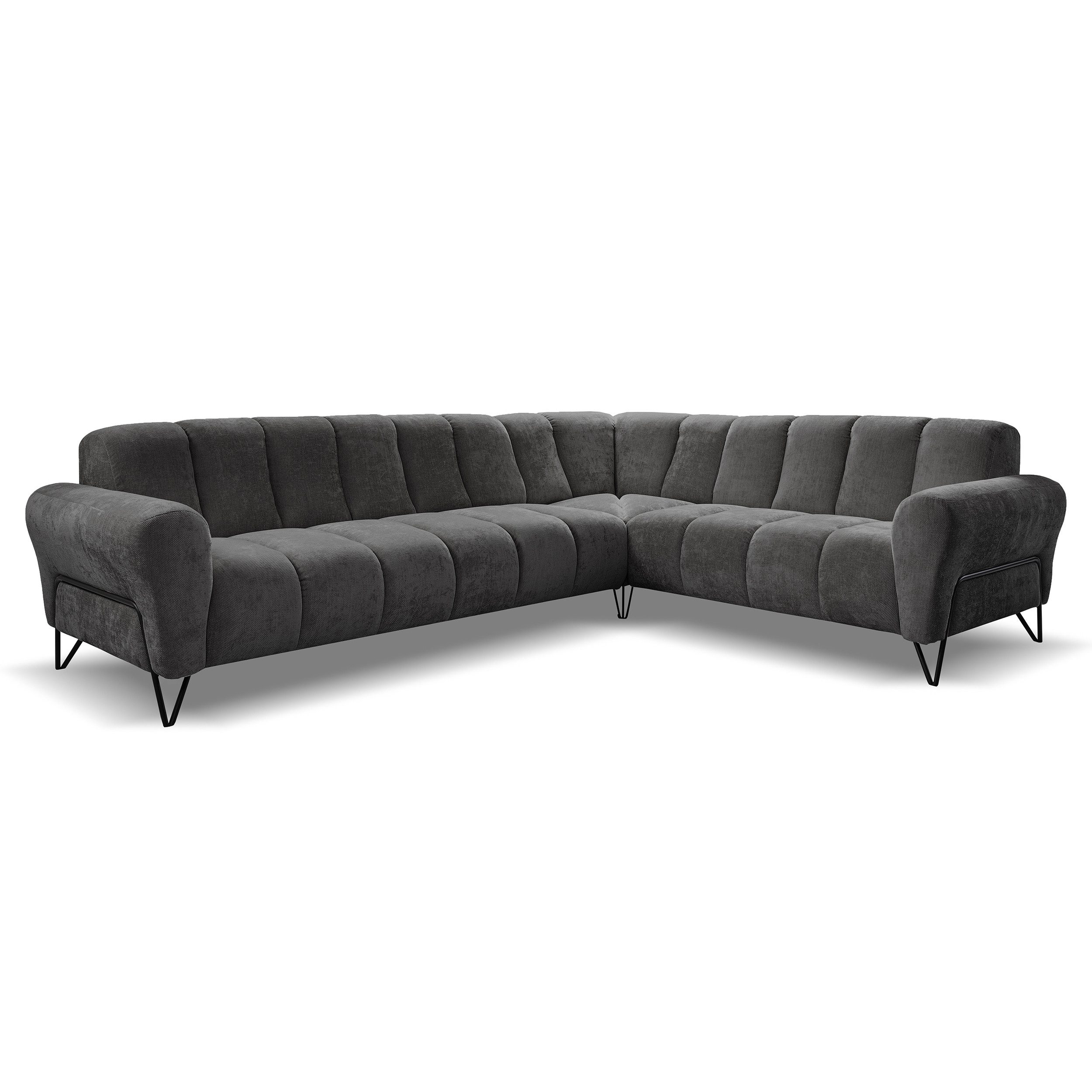 Beautysofa Ecksofa mit Metallbeine in schwarzer günstig online kaufen