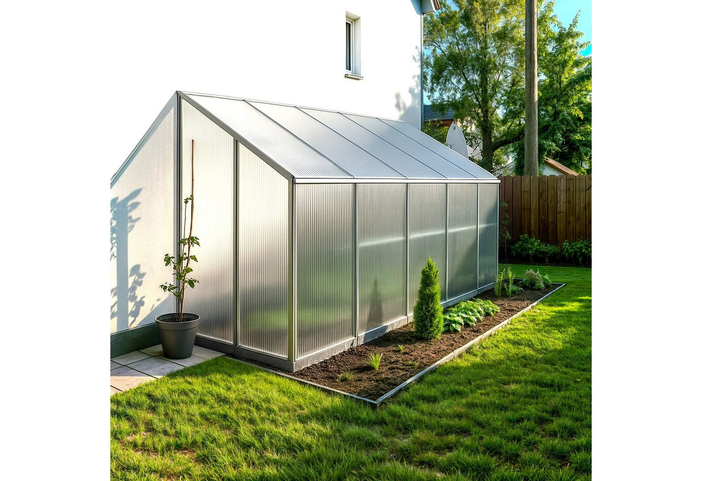 Thumbnail - Arebos Hohlkammerplatte Transparent, für Gewächshaus, Carport, Frühbeet, Überdachung, 6 mm, 900 m², (10-St)