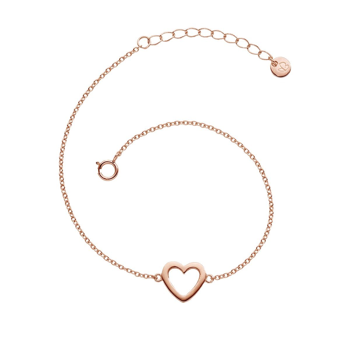 Silberarmband Herz roségold