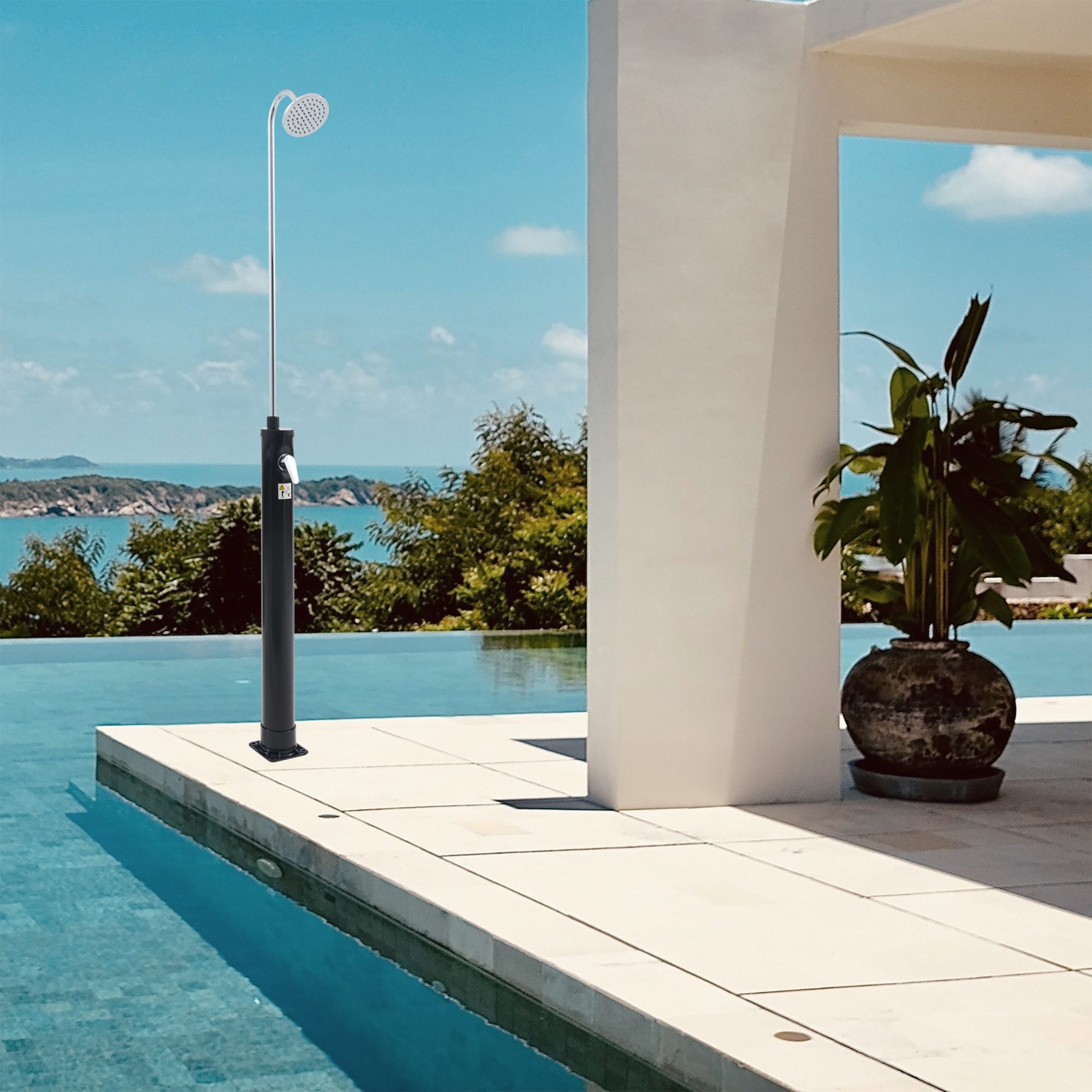 casa.pro Solardusche, »Ampend« bis 60 °C Kunststoff Edelstahl Schwarz 9 L