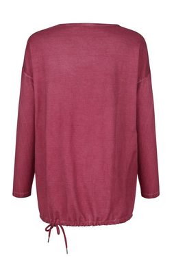 MIAMODA Sweatshirt Sweatshirt Federdruck Saum-Bindeband