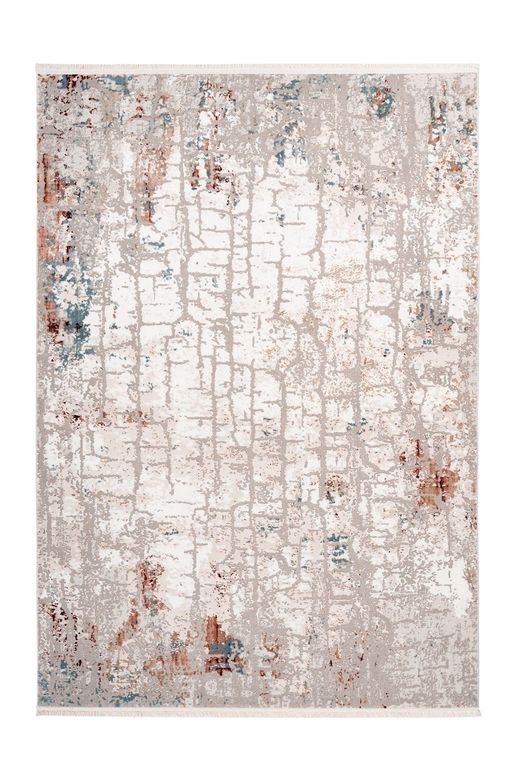 Kayoom Teppich in Grau / Lachsrosa, 100% Polyester - 180x120cm (LxB)