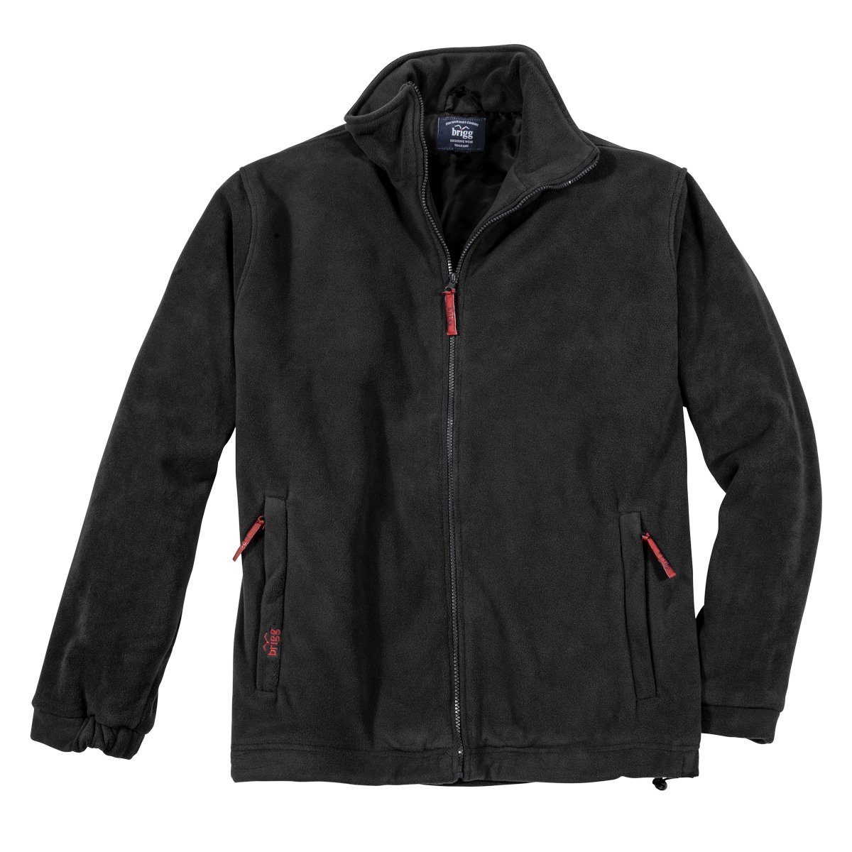 Brigg Fleecejacke Große Größen Fleecejacke schwarz von Brigg