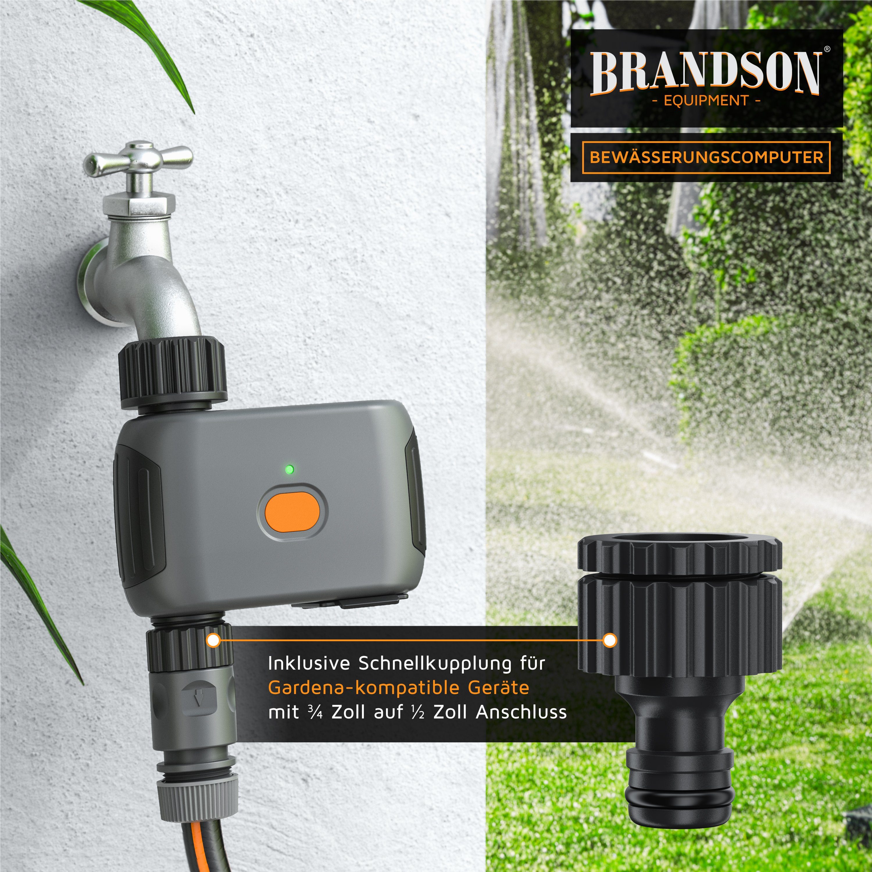 Brandson Bewässerungssteuerung Bewässerungscomputer mit WLAN, Wasserzeitschaltuhr, Bewässerungsuhr, (1-tlg., Smart Life/Tuya App, Regenverzögerung bis 7 Tage),  – Bild 4 von 5