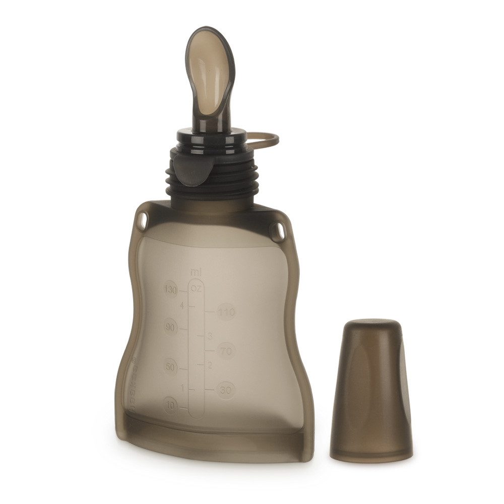 Trinkflasche Quetschie mit Löffelaufsatz, wiederverwendbar, selbstbefüllen