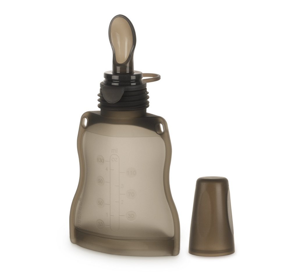 Haakaa Trinkflasche Quetschie mit Löffelaufsatz, wiederverwendbar, selbstbefüllen, Frei von BPA, PVC und Phthalaten
