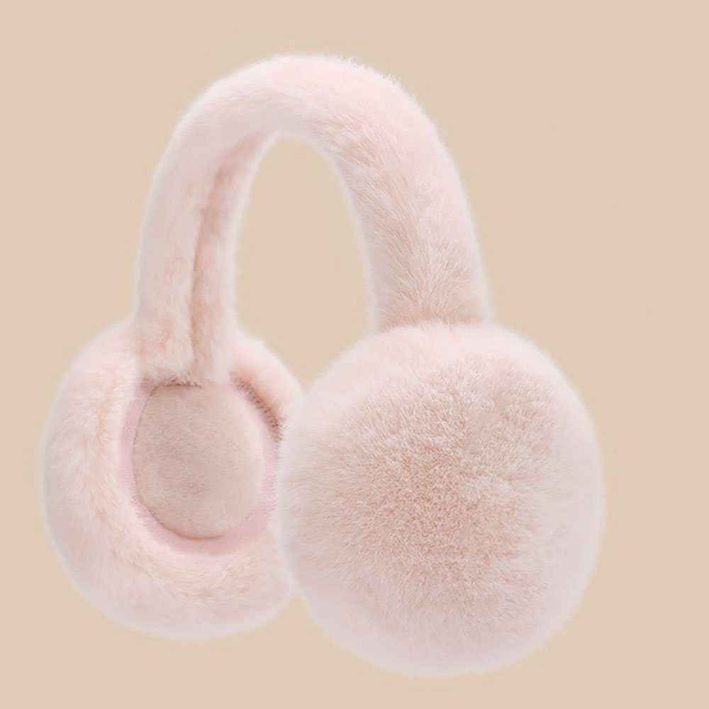 LENBEST Ohrenmütze Gestrickte Kunstpelz Plüsch Rosa Mode Ohrenwärmer (1-St) Ohrenschützer