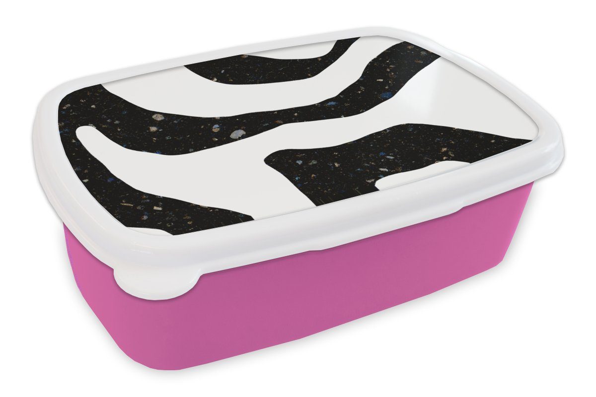 MuchoWow Lunchbox Abstrakt - Minimalismus - Design, Kunststoff, (2-tlg), Brotbox für Erwachsene, Brotdose Kinder, Snackbox, Mädchen, Kunststoff rosa