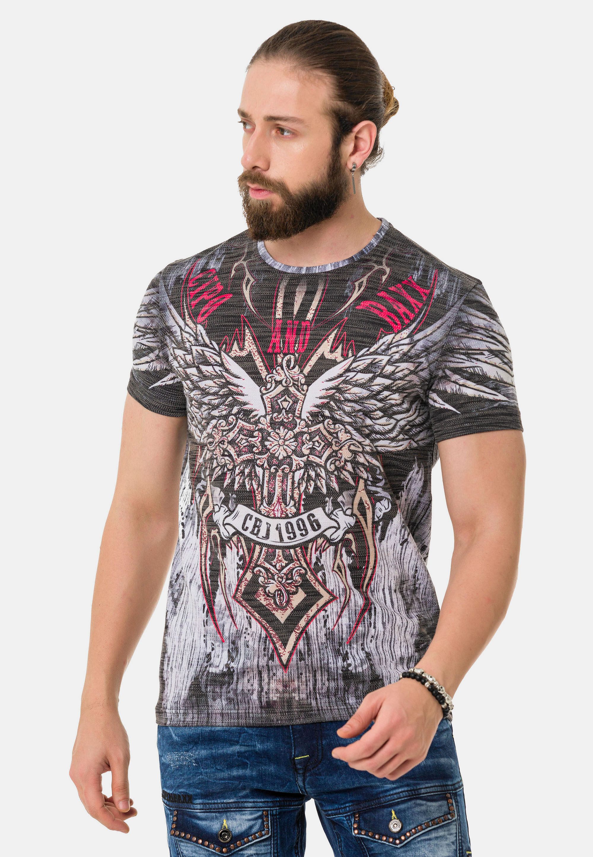 Cipo & Baxx T-Shirt T-Shirt mit Laserdruck