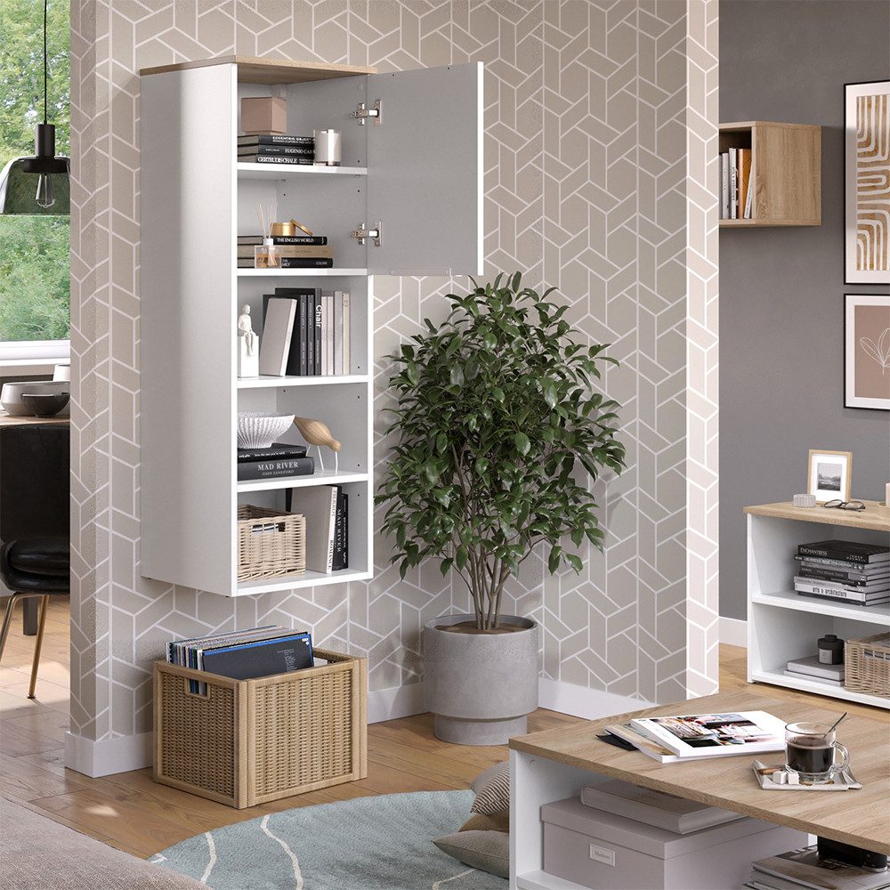 Vicco Aktenschrank Wido, Weiß/Sonoma, 40.2 x 120 cm mit einer Tür (1-St) – Bild 5 von 5