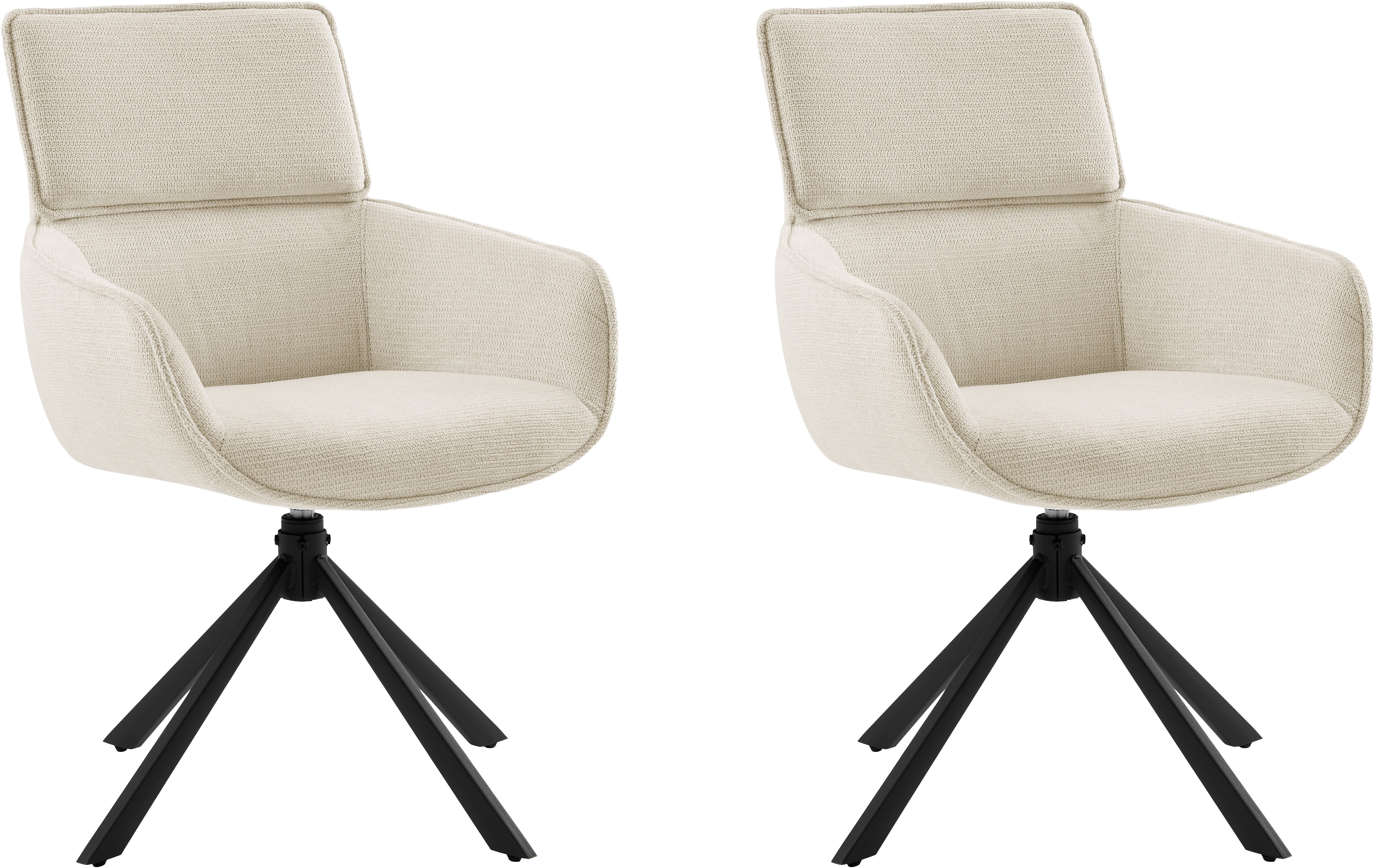 Home affaire Esszimmerstuhl Cusey, 360° drehbar, extra dicke Polsterung, 2er-Set (Set, 2 St), mit 360° Metallfuß, Komfort-Rückenlehne und hautfreundlichem Webstoff