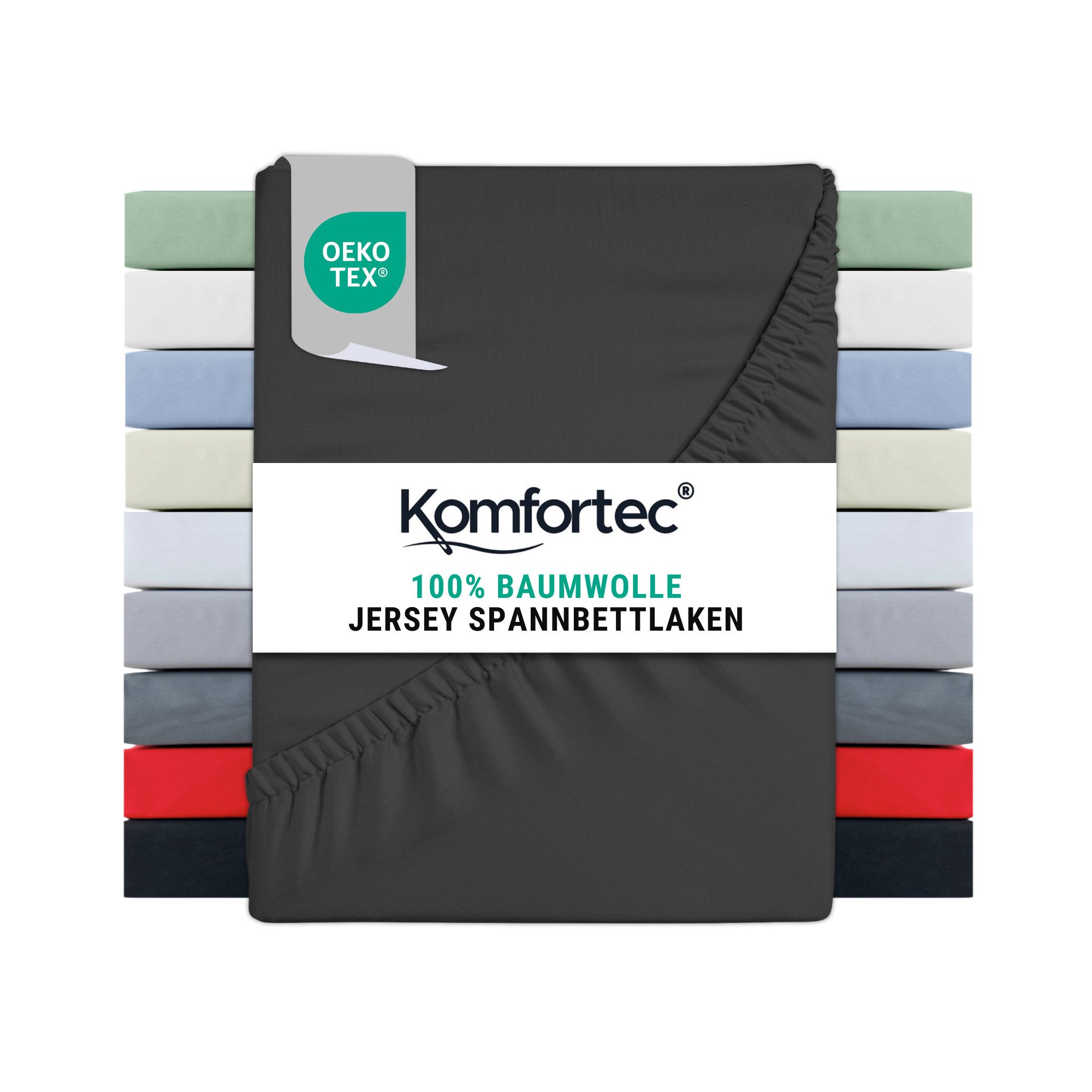 Komfortec Spannbettlaken Jersey Spannbettuch, 90x200, 140x200, 160x200, 180 günstig online kaufen
