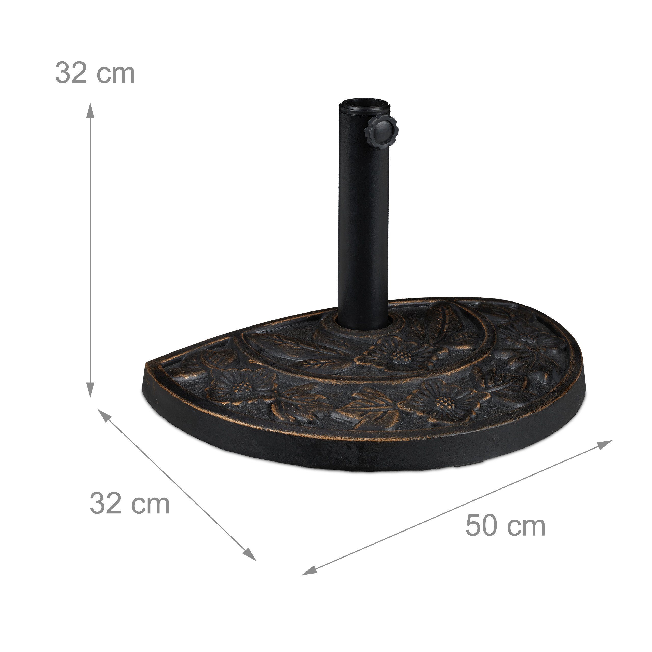 relaxdays Schirmhalter Sonnenschirmständer halbrund