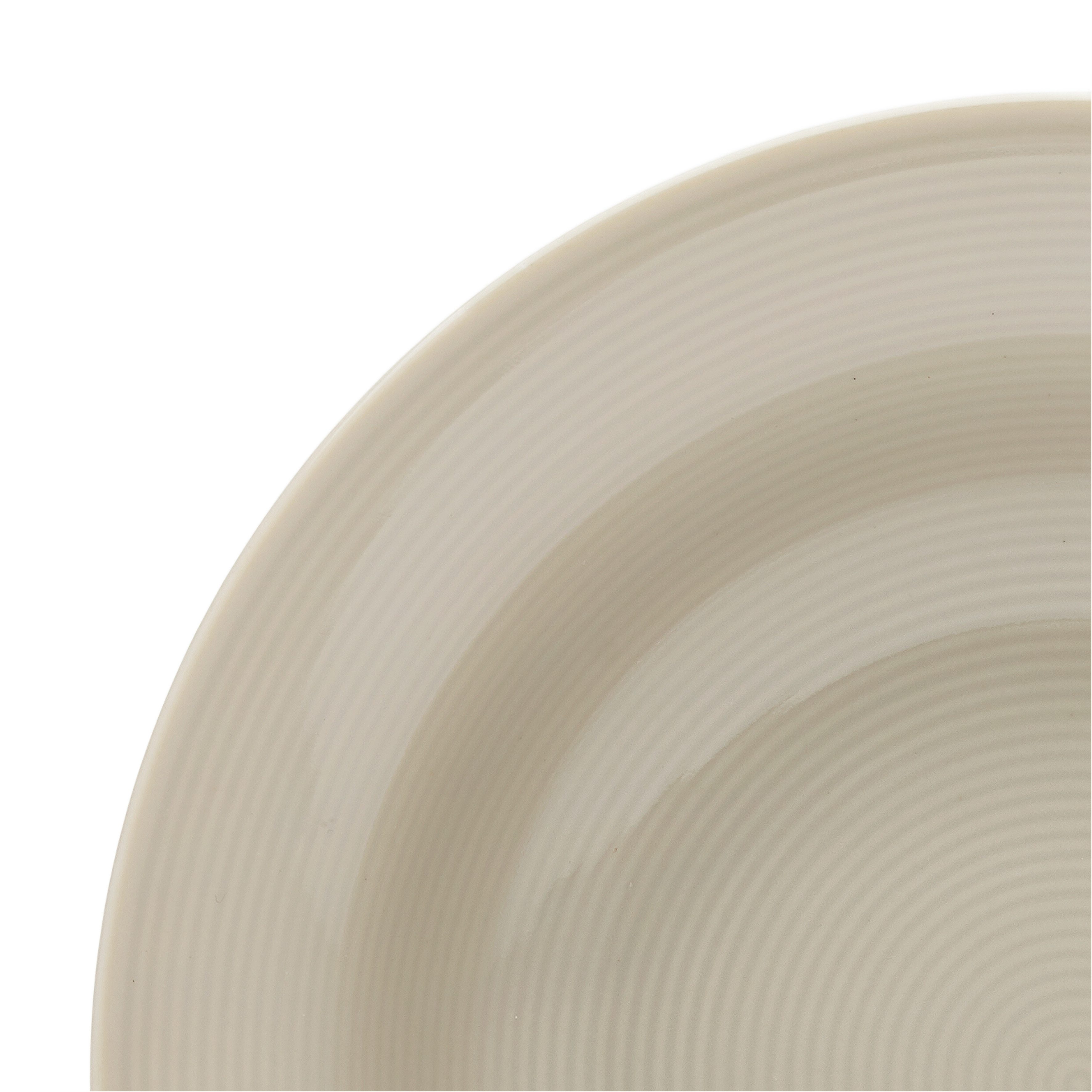 van Well Pastateller Teller Set, Jive, tiefer Teller 20 cm, 6 Stück, (6 St), dezentes Spiraldekor, spülmaschinen-und mikrowellengeeignet