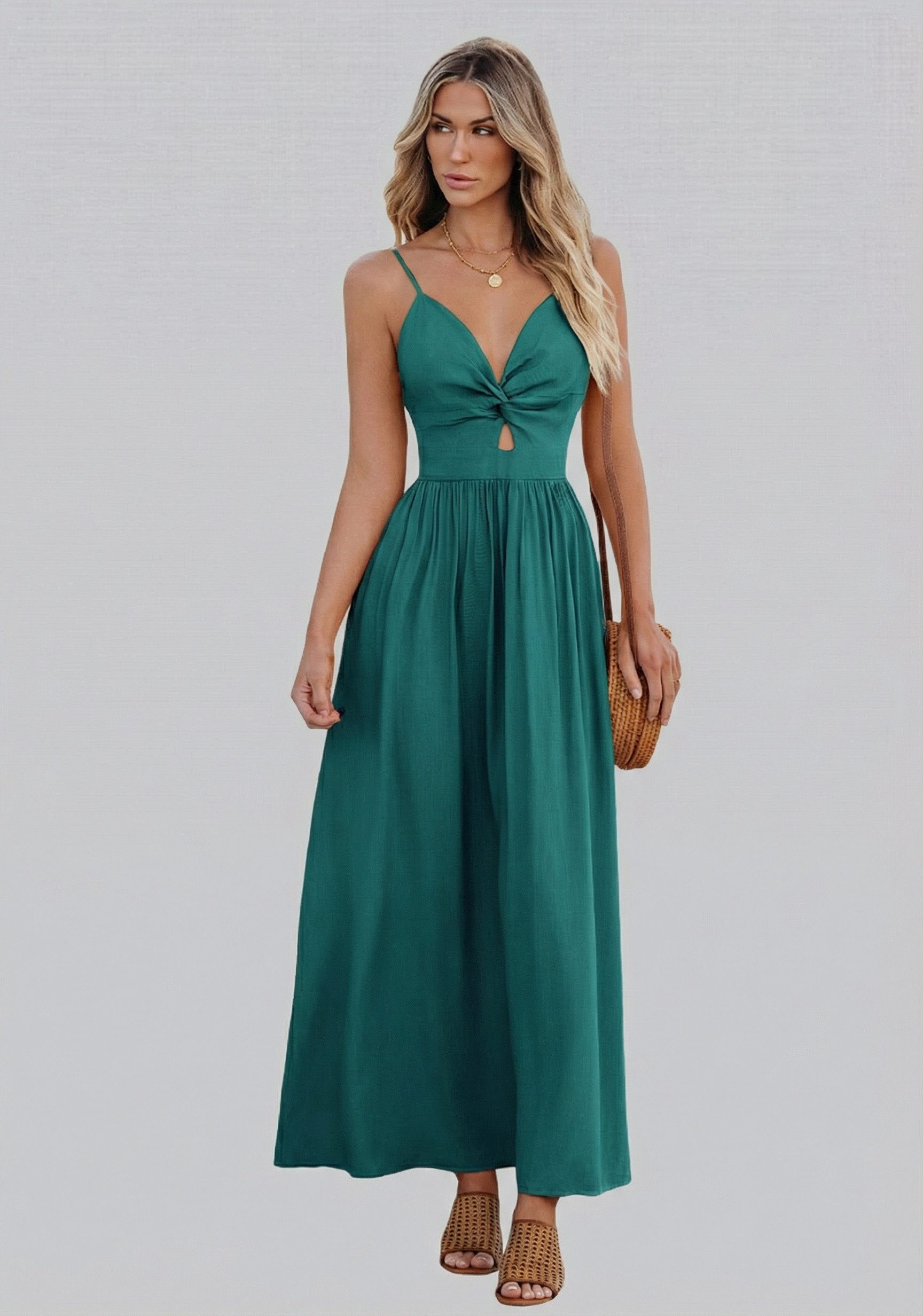 Cupshe Strandkleid Front Twist & Schlüsselloch Maxikleid Twist vorne, Schlü günstig online kaufen