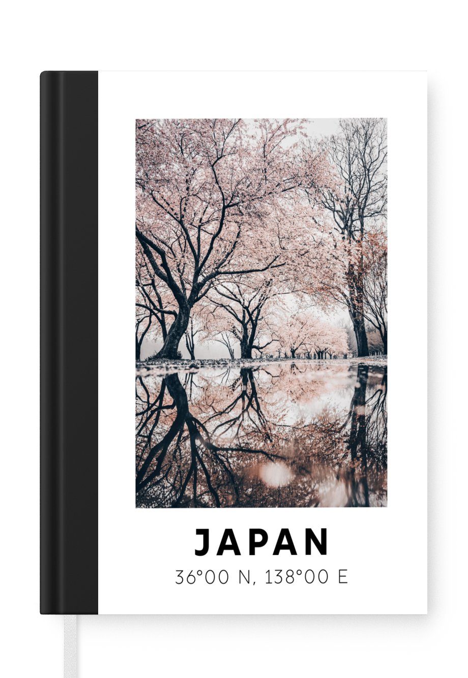 MuchoWow Notizbuch Japan - Blüten - Bäume, Journal, Merkzettel, Tagebuch, Notizheft, A5, 98 Seiten, Haushaltsbuch