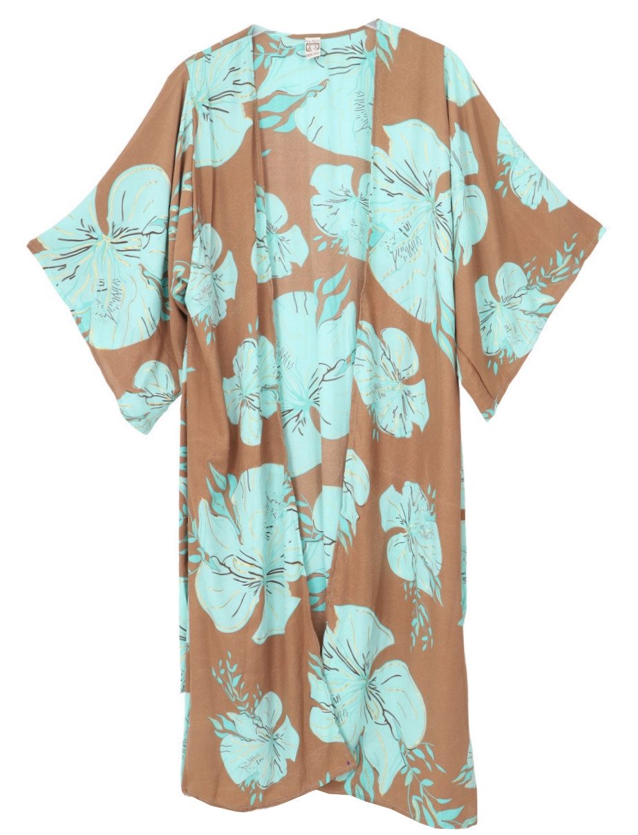 Guru-Shop Kimono Kimonokleid, seidig glänzender Boho günstig online kaufen