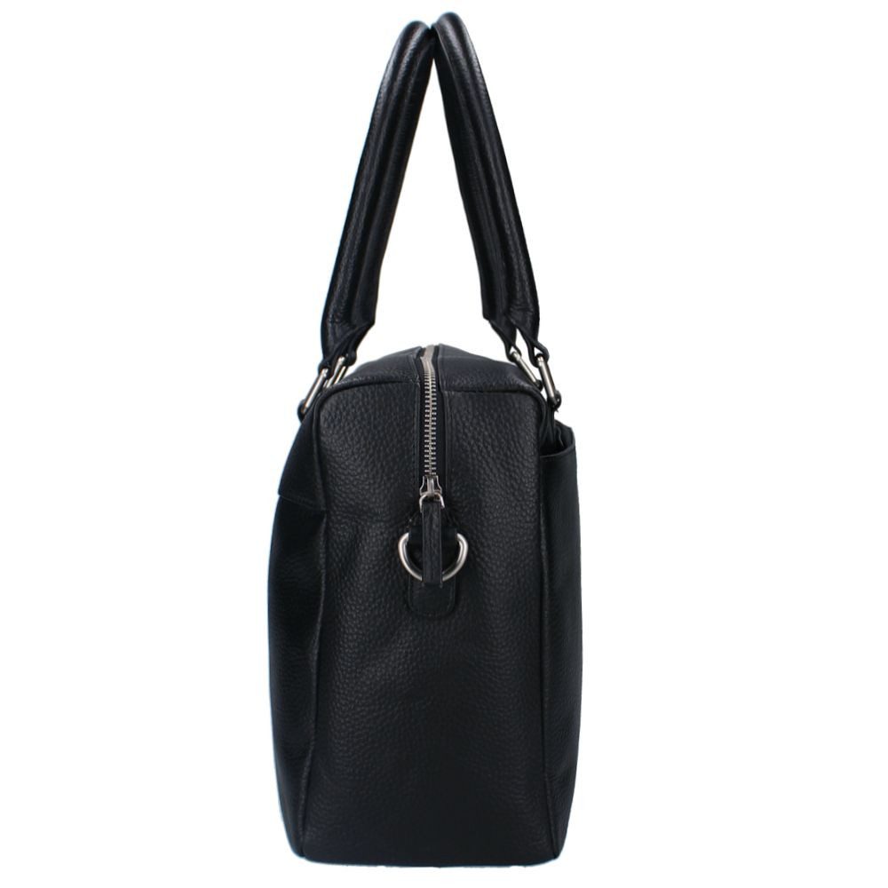 Vadobag Wickeltasche Schwarze Baby Wickeltasche mit Unterlage Echt Leder Schultertasche