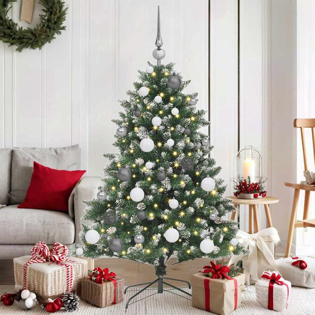 vidaXL LED Baum Künstlicher Weihnachtsbaum mit 150 LEDs mit Ständer Grün 120 cm