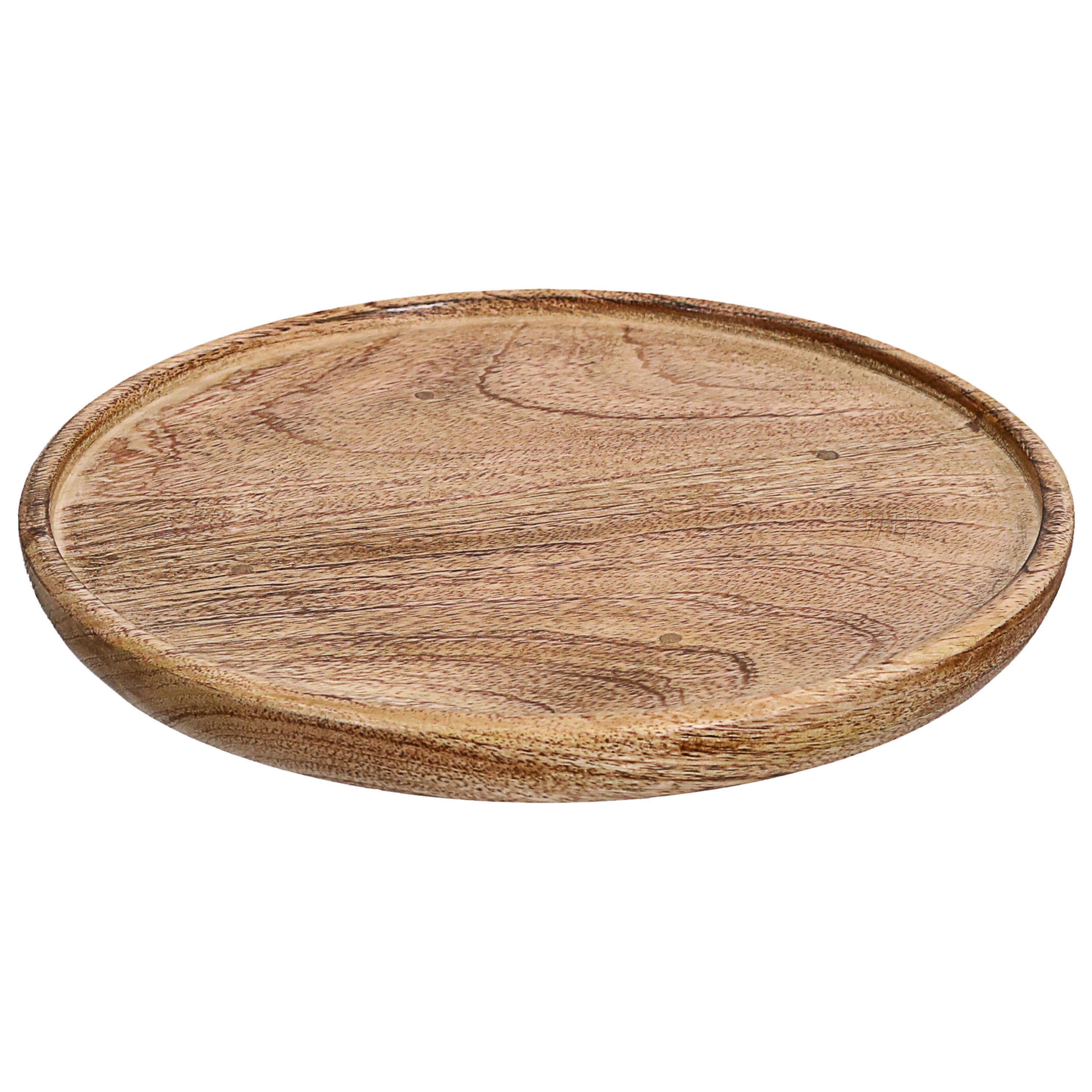 CEPEWA Dekoteller Dekoteller Ø30x2,5cm Mangoholz rund Dekoschale Naturprodukt rustikal