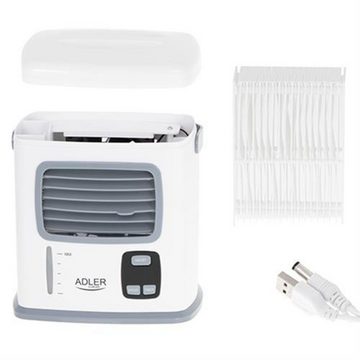 Adler Ventilatorkombigerät AD 7919 3 in 1 Luftkühler mit Wassertank, Tischventilator, mobiler Verdunstungskühler, USB, Batterie, Timer