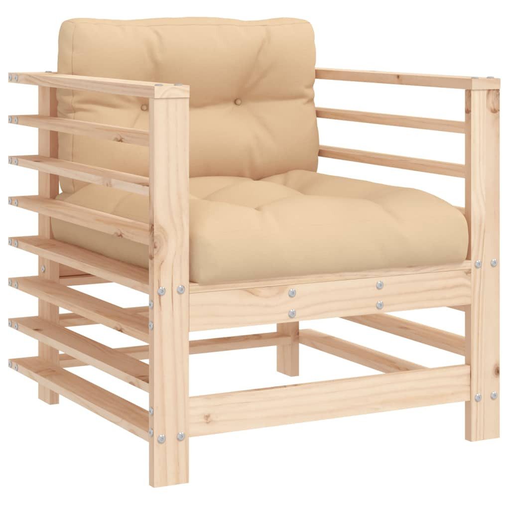 vidaXL Sofaelement Gartenstühle mit Kissen 2 günstig online kaufen