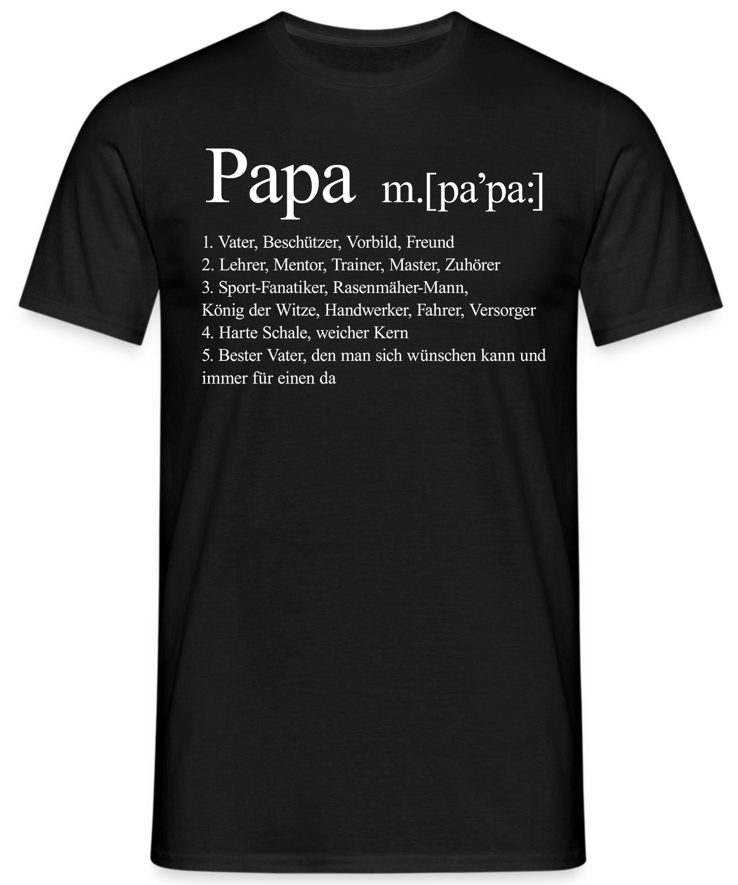 Vatertag Kurzarmshirt Herren Formatee - (1-tlg) Definition Papa Quattro T-Shirt Vater