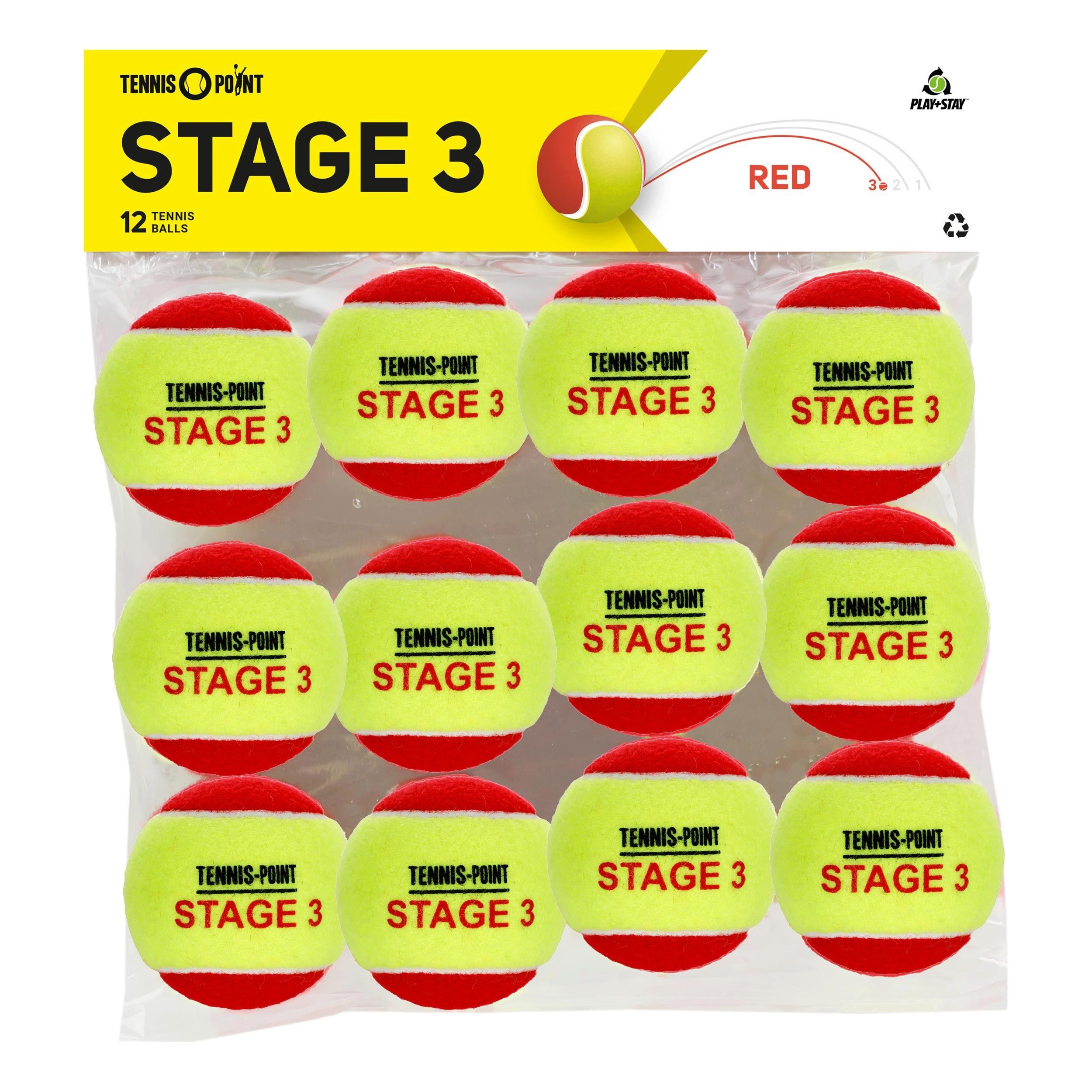 Tennis-Point Tennisball TP Stage 3 - Tennisbälle - Play and Stay Ball - (12er Beutel)