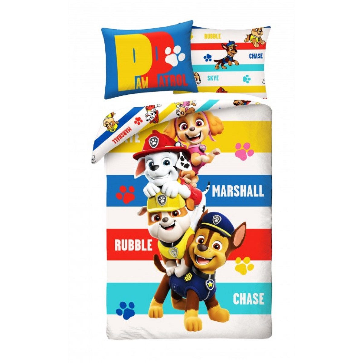 PAW PATROL Bettwäsche Set Baumwolle Bettdeckenbezug 140 × 200 cm mit 70 × 90 cm Kissenbezug, 2 teilig