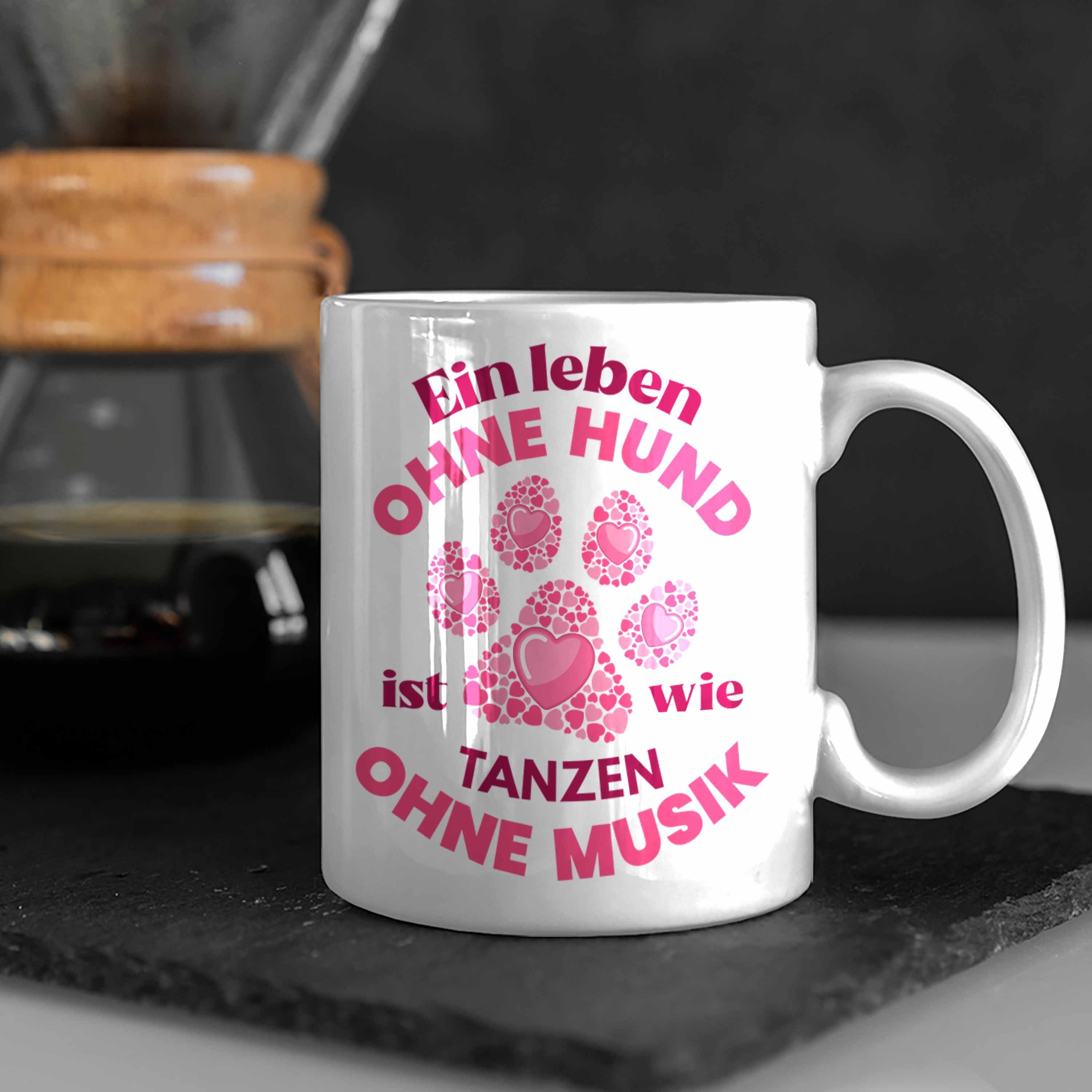Trendation Becher Kaffeetasse Weiss Hundebesitzerin Tasse Frauen Trendation Hunde-Mama Tasse Geschenk Hundemami Geschenkidee -