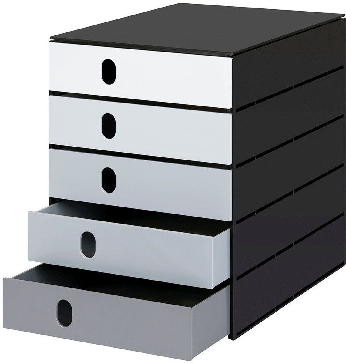 STYRO Organizer Schubladenbox styroval pro color flow 5 Schubladen geschlossen grau/sc