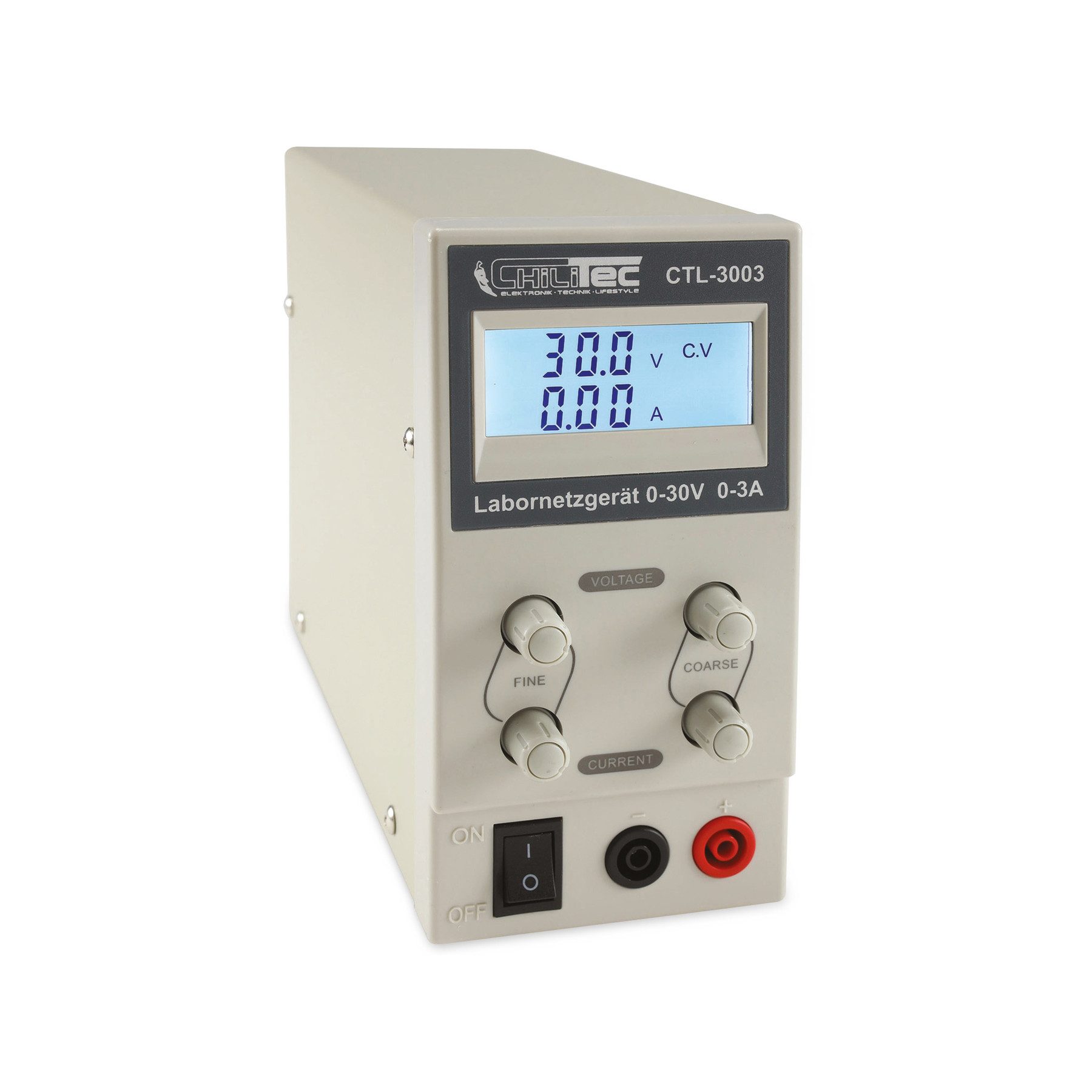 ChiliTec CHILITEC Regelbares Labornetzgerät CTL-3003, 0...30 V / 0...3 A, LCD Labor-Netzteil