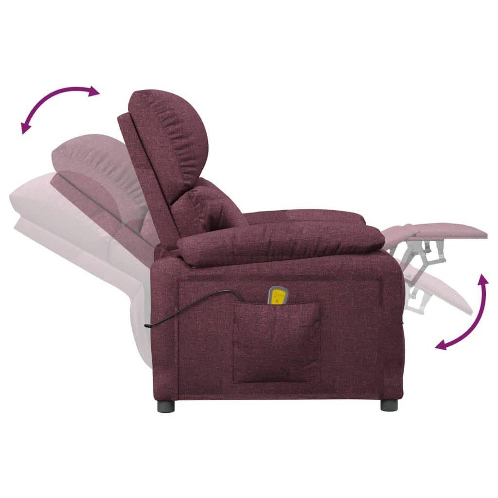 Violett Massagesessel Ruhesessel Fernbedienung, mit Liegefunktion,Vibration,Stoff DOTMALL