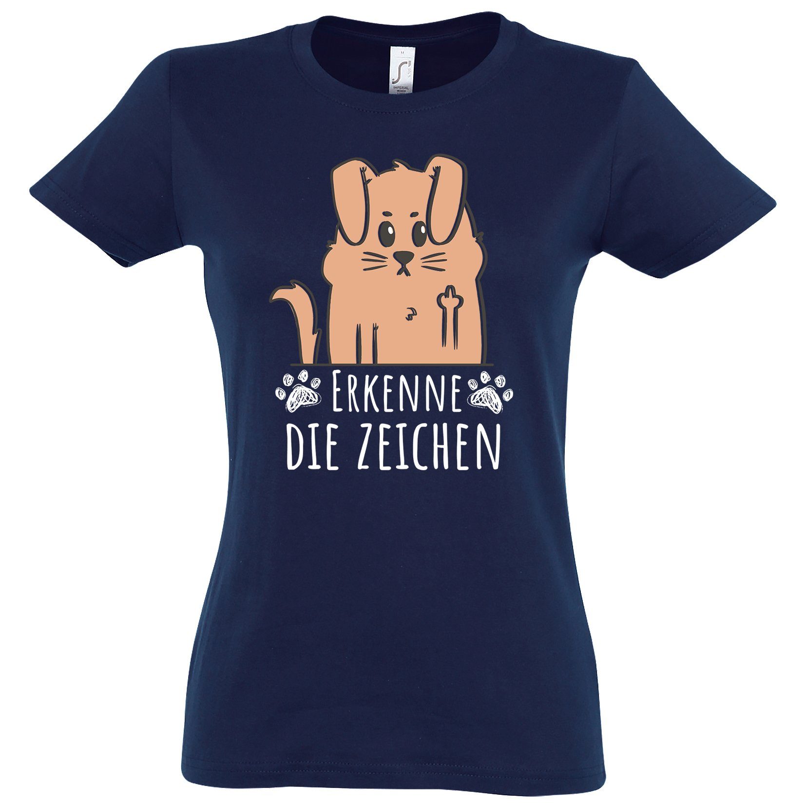 Topf Und Söhne T Shirt Youth Designz T-Shirt Erkene Die Zeichen Damen Shirt mit süßem Frontprint