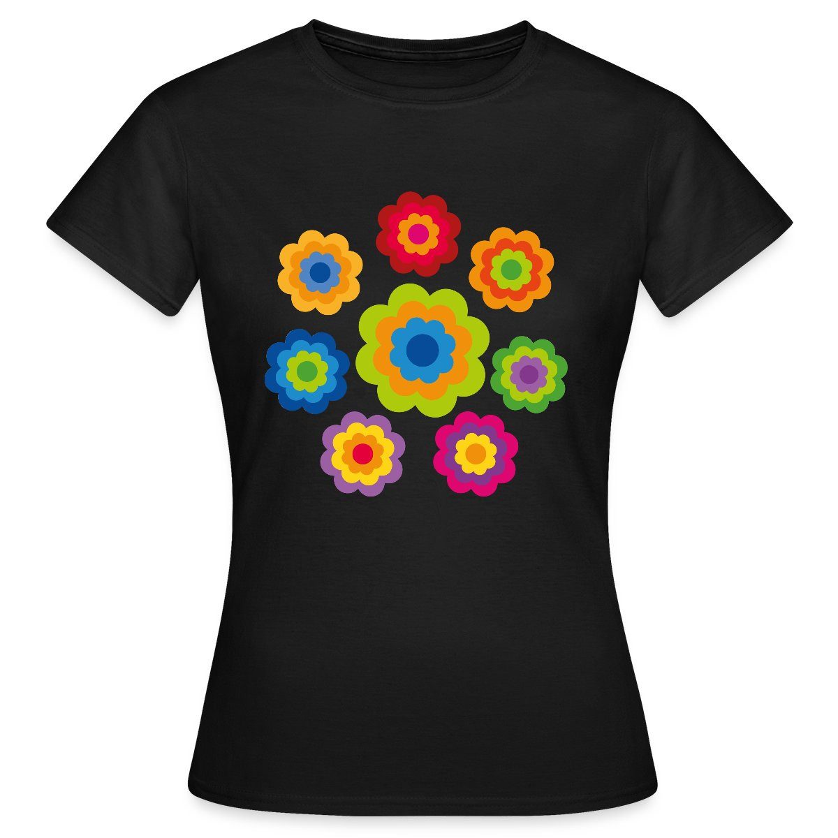 Spreadshirt T-Shirt 70er Jahre Hippie Flower Power Kostüm Blumen Outfit Fra günstig online kaufen