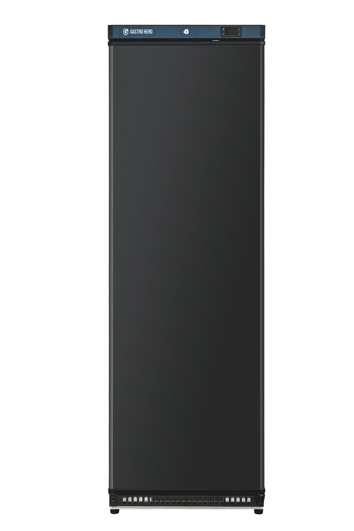 GastroHero Vollraumkühlschrank Lagerkühlschrank ECO 400 Schwarz 336 Liter Umluftkühlung LKSE400B, 187.5 cm hoch, 60 cm breit, schwarzes Gehäuse für moderne Profiküchen und Lagerbereiche