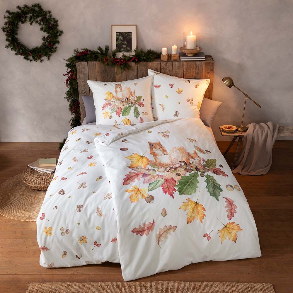 Estella Bettwäsche Estella Kuschel Flanell Bettwäsche 135x200 Squirrel natu günstig online kaufen