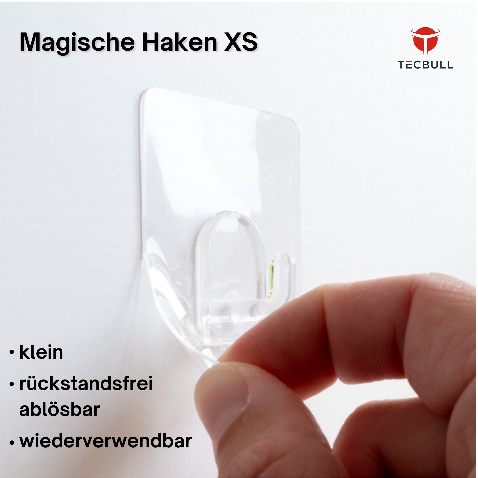 TECBULL Klebehaken Magische Haken XS klein, rückstandsfrei ablösbar, wiederverwendbar, Bad, Badezimmer, Küche, Camping, Caravan, Wohnmobil, Camper, Wohnwagen, F – Bild 5 von 5
