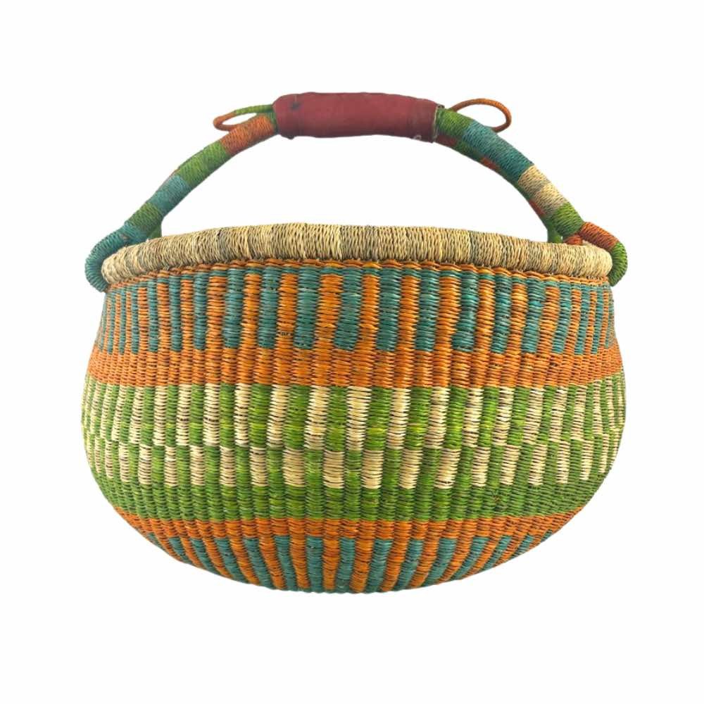 Einkaufskorb Bolga Korb - Winneba - Rund, Kunstvoll geflochtene Bolga Körbe – Charakterstücke voller Tradition