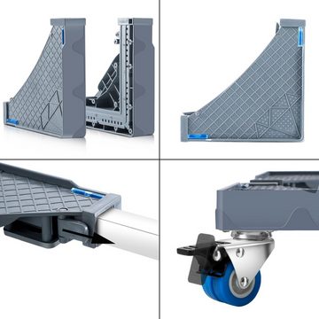 en.casa Waschmaschinenuntergestell, »Zaberfeld« Waschmaschinen-Sockel 4 Rollen max. 300kg Edelstahl Grau