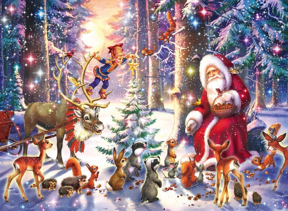 100 Ravensburger Weihnachten Puzzleteile Kinder Teile Puzzle Waldweihnacht 100 Puzzle XXL 12937,