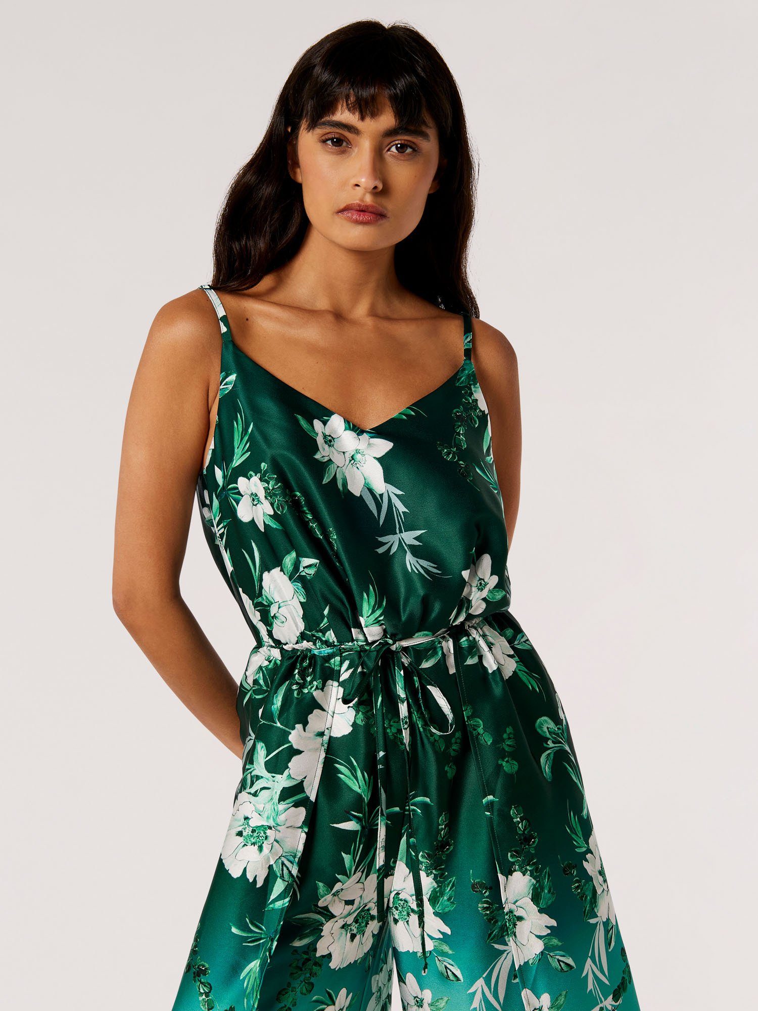 Apricot Jumpsuit Ombre Floral Split Leg günstig online kaufen