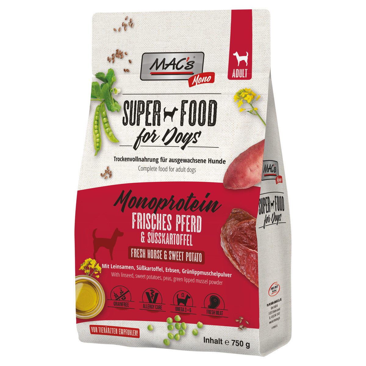 MAC'S Monoprotein frisches Pferd 750 g, für: Hund