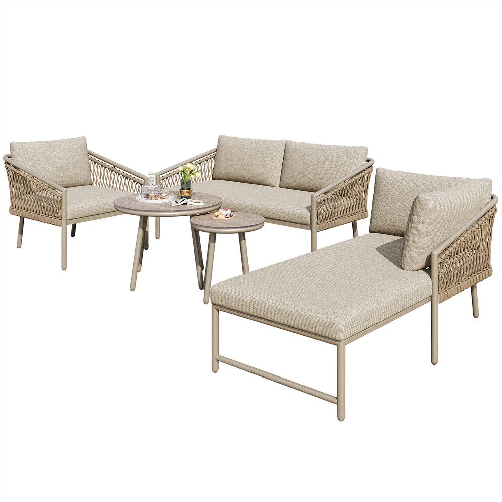 OKWISH Sofa Modernes Outdoor Sofa,Gartenmöbelset, Modernes Gartenmöbel Set günstig online kaufen