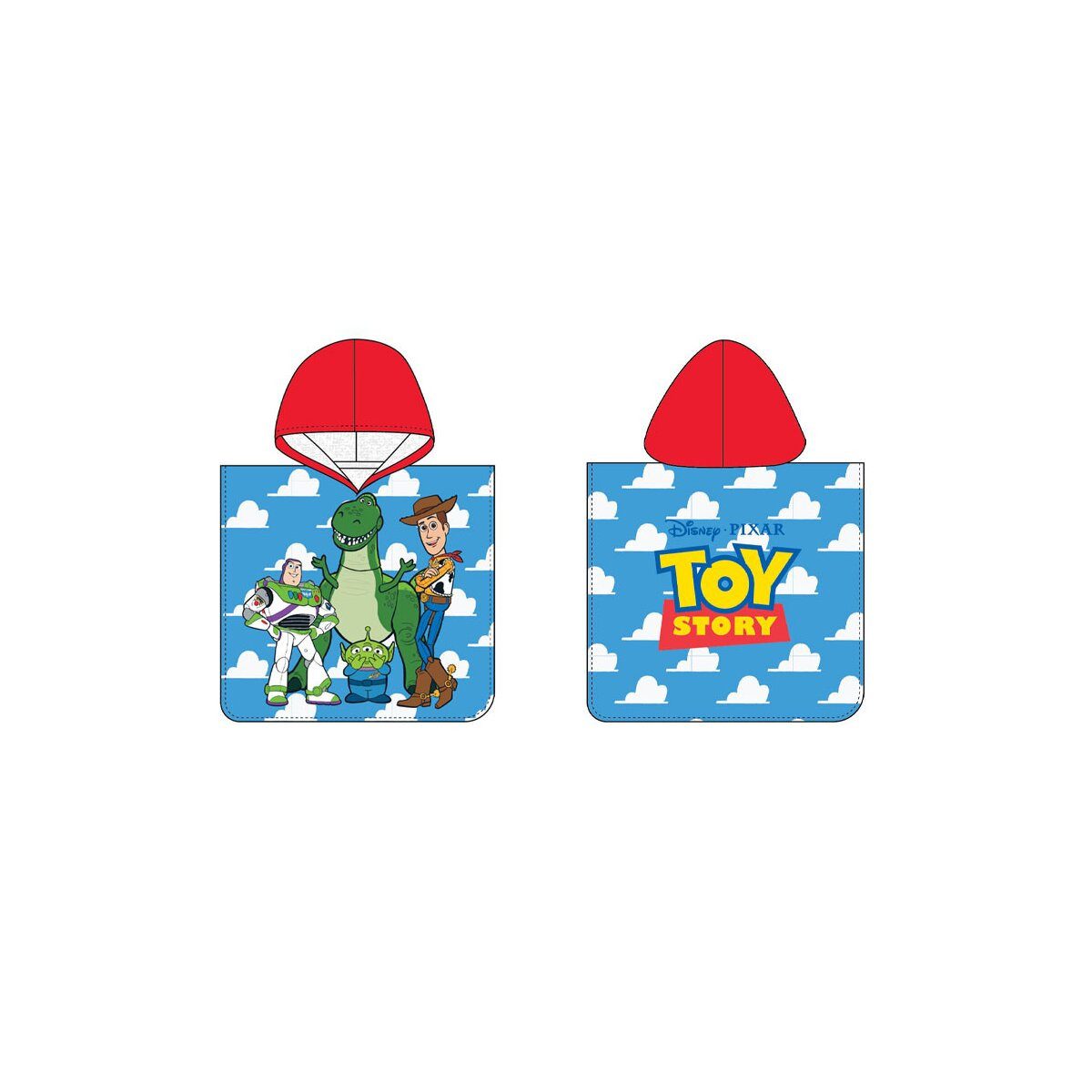 Disney Poncho Toy Story Poncho 50x115cm – Strandtuch mit Wolkenmotiv