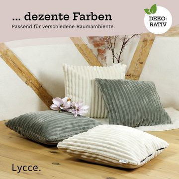 Lycce Dekokissen Kissenbezug Deluxe aus extra breitem, flauschigem Cordstoff 50x50cm