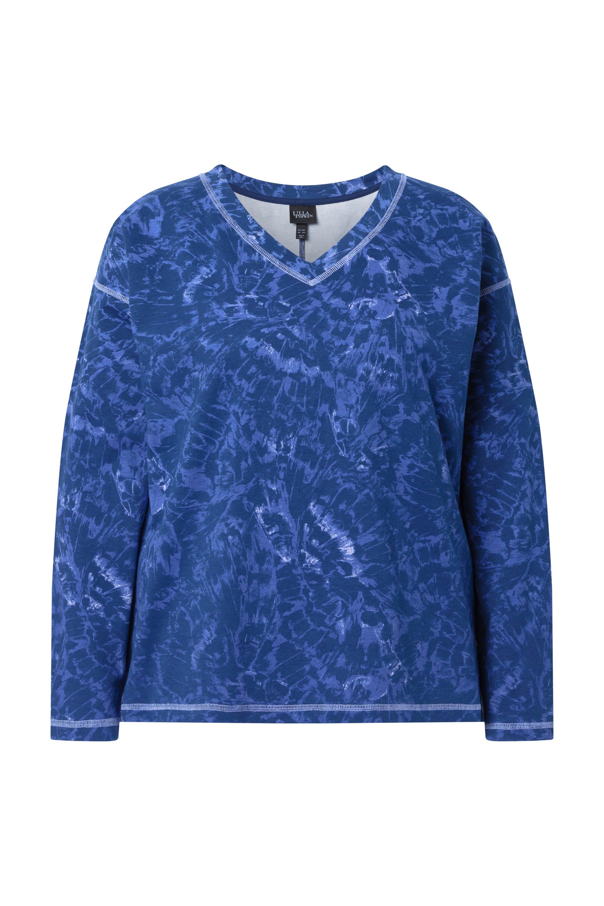 Sweatshirt Sweatshirt Schmetterlinge V-Ausschnitt Langarm